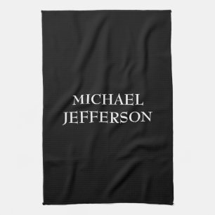 Paño De Cocina Elegante Personalizado personalizado blanco negro
