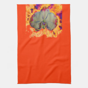 Paño De Cocina Elegante pintura de orquídeas de color de agua abs