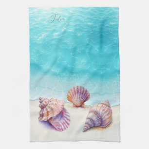 Paño De Cocina Elegante playa tropical con tumbonas Náuticas Perl