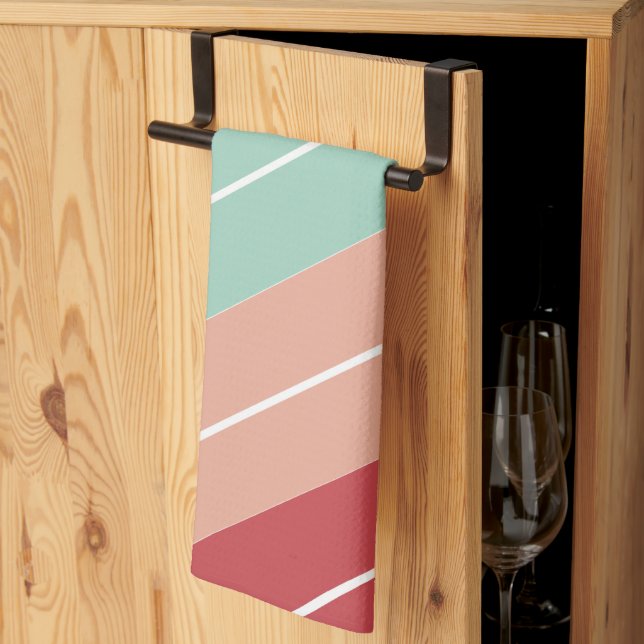 Paño De Cocina Elegante Rayado Retro (Pliegue de tercios)