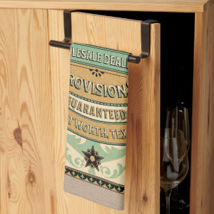 Paño De Cocina Elegante retro Rústico granero bienes de Texas