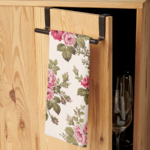 Paño De Cocina Elegante Roses Rosa Rosa Rosa-Fondo De Barro