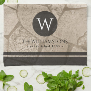 Paño De Cocina Elegante Sepia Tedones Crackeados