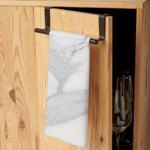 Paño De Cocina Elegante textura de mármol gris blanco personaliza