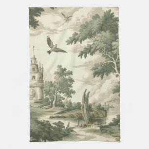 Paño De Cocina Elegante Toile Monocromo - Pueblo y Globo