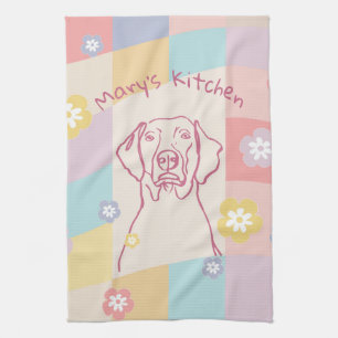 Paño De Cocina Elegante Weimaraner Perro simple de color