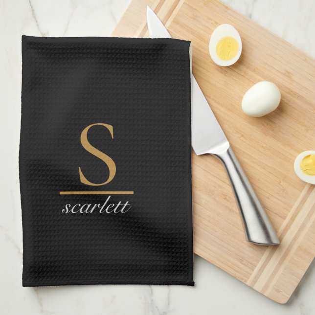 Paño De Cocina Elegante y elegante nombre de guión de monograma d (Subido por el creador)