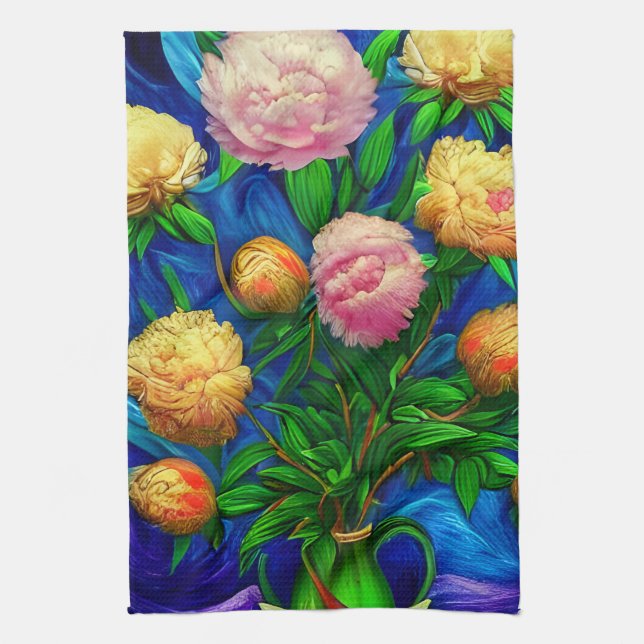 Paño De Cocina Elegante y hermosa colección de Peony (Vertical)