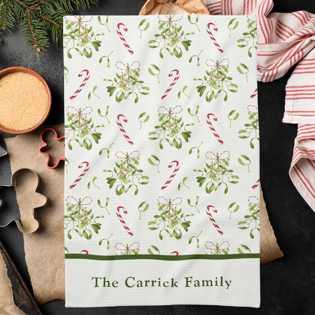 Paño De Cocina Elegantes Navidades rojos y verdes botánicos (Subido por el creador)