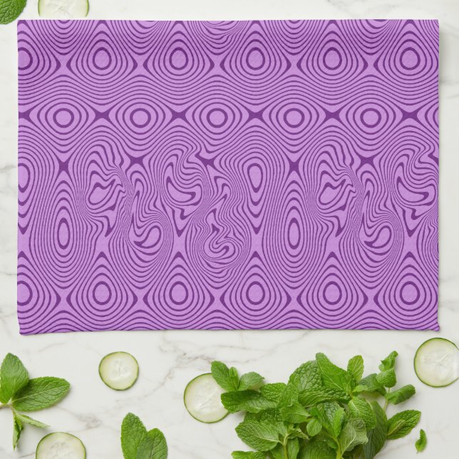 Paño De Cocina Elegantly Trippy Lines and Shapes Pattern (Doblado)