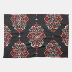 Paño De Cocina Elementos paisley asiáticos, patrón boho vintage.