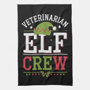Paño De Cocina Elfo de Navidad Veterinario Técnico Veterinario