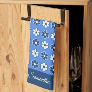 Paño De Cocina Elija sus propios colores - Patrón de flores retro