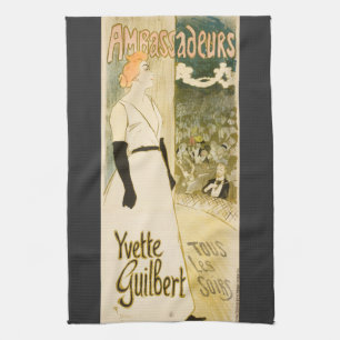 Paño De Cocina Embajadores Yvette Guilbert por Theophile Steinlen