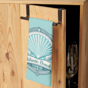 Paño De Cocina Emblema Costero de Atlantic Beach FL de Conchas