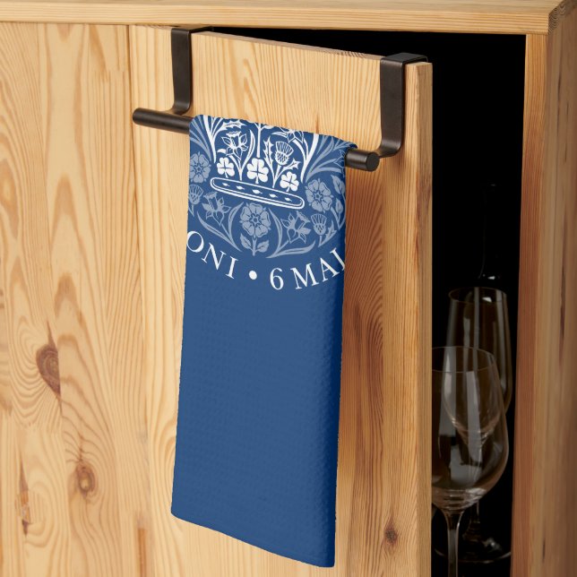 Paño De Cocina Emblema de coronación del Rey Carlos III, recuerdo (Pliegue de tercios)