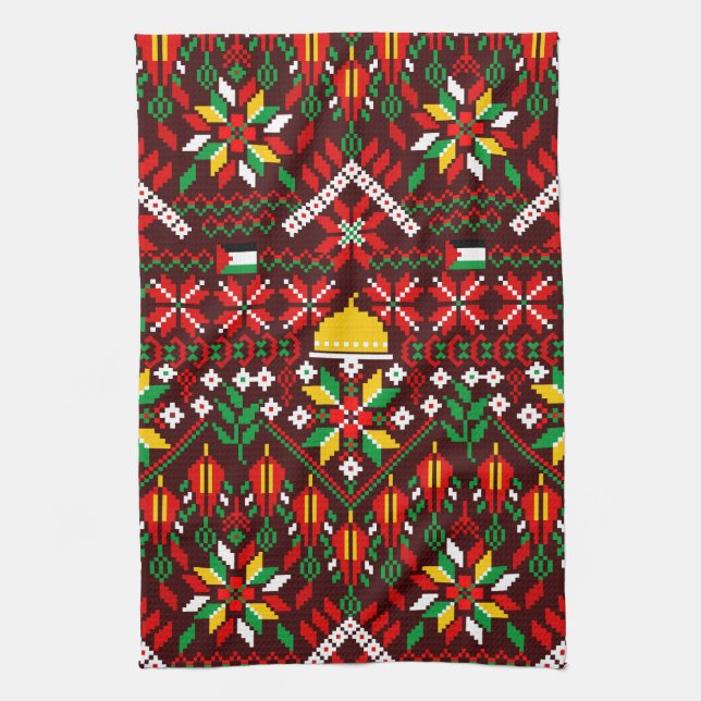 Paño De Cocina Embrodería tradicional de Palestina Tatreez (Vertical)