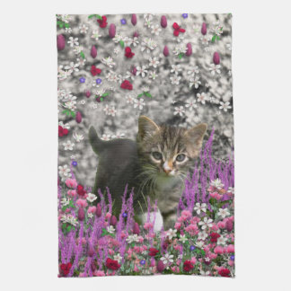 Paño De Cocina Emma en flores I - pequeño gatito gris