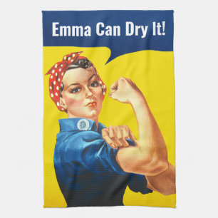Paño De Cocina "EMMA puede SECARLO" motivacional Rosie the Rivete