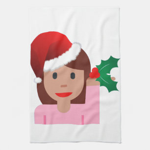 Paño De Cocina emoji de chica de información de navidad