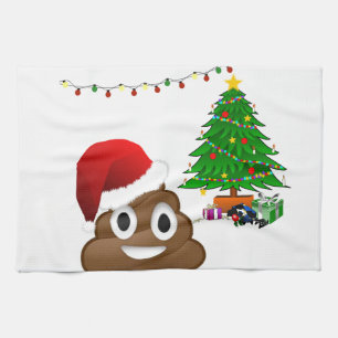 Paño De Cocina emoji de poo de navidades
