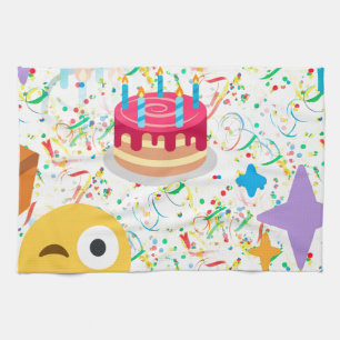 Paño De Cocina emoji feliz de cumpleaños