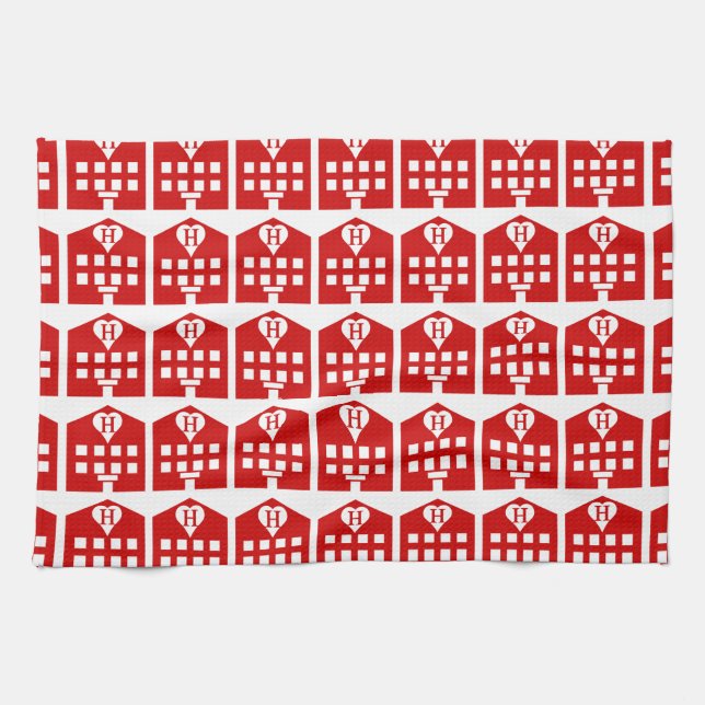 Paño De Cocina Emoji japonesa del Love Hotel (Horizontal)