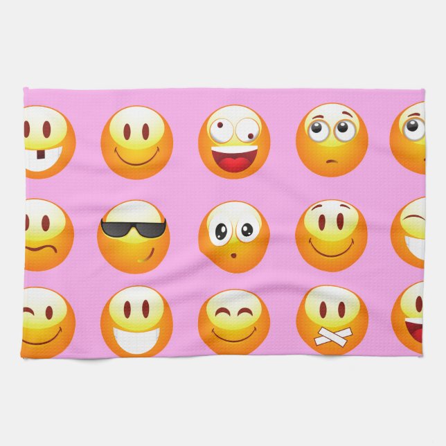 Paño De Cocina emoji rosa pastel (Horizontal)
