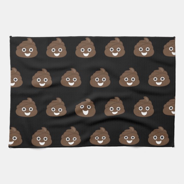 Paño De Cocina Emoji tonta loca del impulso de Brown (Horizontal)