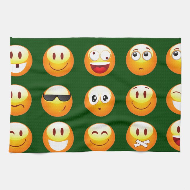 Paño De Cocina emoji verde oscuro (Horizontal)
