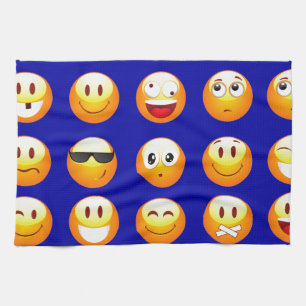 Paño De Cocina emojis azul oscuro
