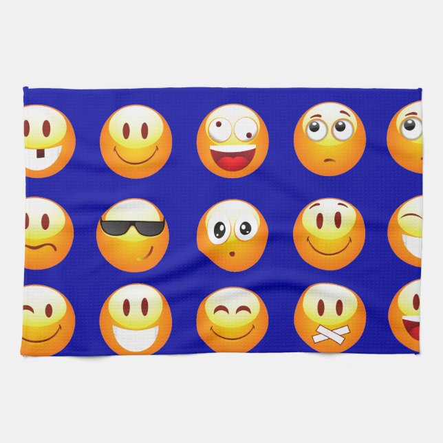 Paño De Cocina emojis azul oscuro (Horizontal)