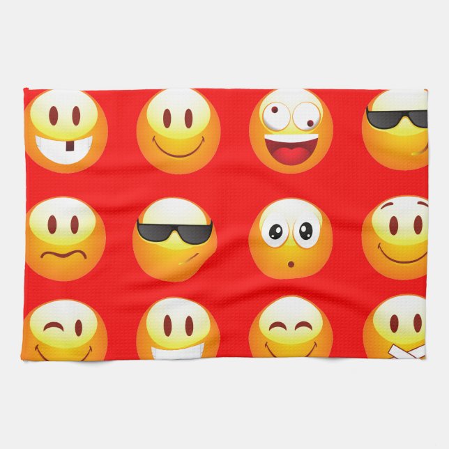 Paño De Cocina emojis rojas (Horizontal)