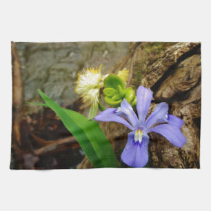 Paño De Cocina Enanos enanos Iris flor azul morada blanca