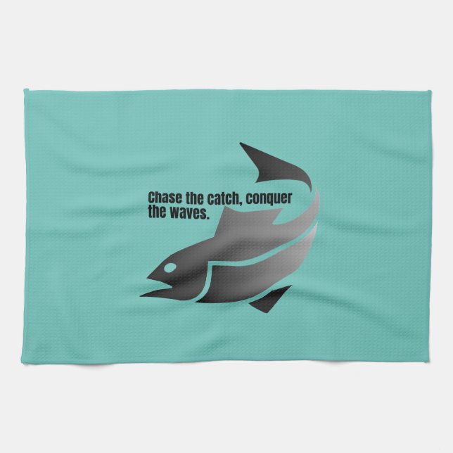 Paño De Cocina Encadenar la captura, conquistar las olas. (Horizontal)