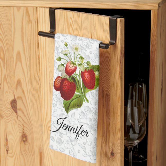 Paño De Cocina Encaje de fresa  (Pliegue de tercios)