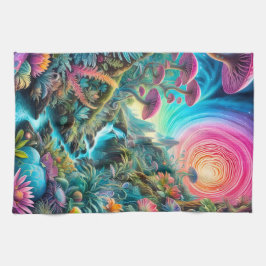 Paño De Cocina Encantado Paisaje Psicodélico