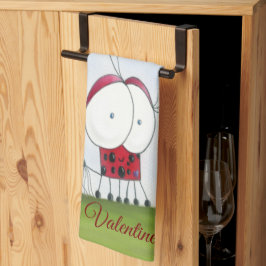 Paño De Cocina Encantadora Ladybug con los globos del corazón col