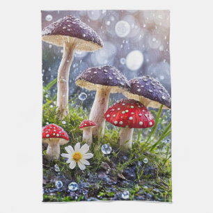 Paño De Cocina Encantadores Toadstools Llueve Fantasía Mística