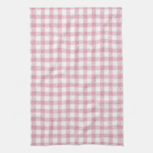 Paño De Cocina Encanto de Gingham Rosa y Blanco aterciopelado
