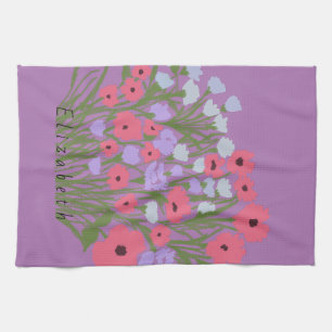 Paño De Cocina Encanto floral de Bonito colorido + nombre persona
