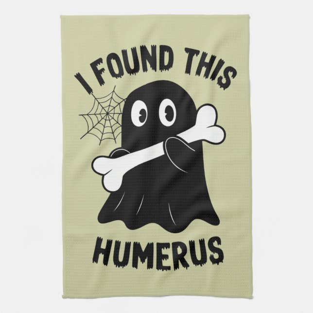 Paño De Cocina Encontré este fantasma de Halloween Húmero (Vertical)