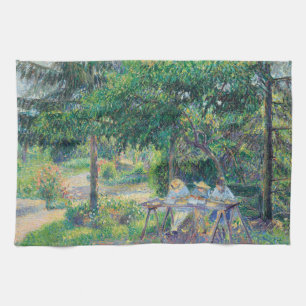 Paño De Cocina Enfants attabés dans le jardin Camille Pissarro