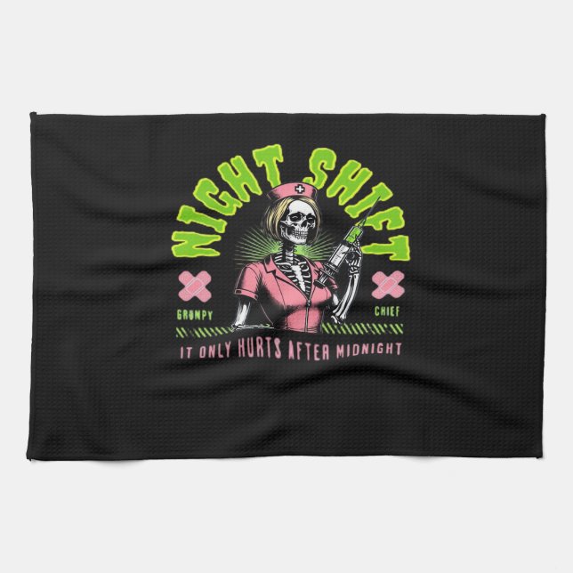 Paño De Cocina Enfermera de turno nocturno - Ideas de regalo de l (Horizontal)