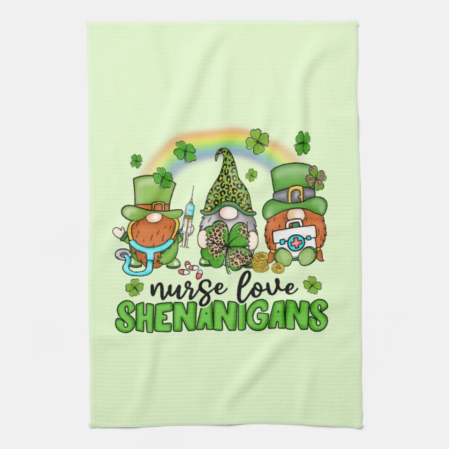Paño De Cocina Enfermera Love Shenanigans St. Patrick's (Vertical)