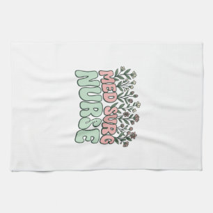 Paño De Cocina Enfermera Med Quirúrgica Diseño Vector Vintage Flo