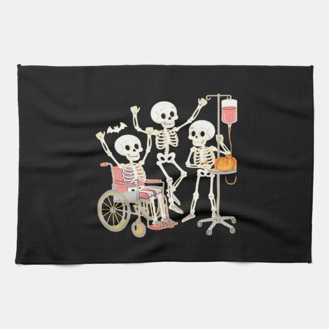 Paño De Cocina Enfermera Skeleton Funny Halloween Healthcare Esse (Horizontal)