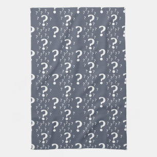 Paño De Cocina enigma de enigma de interrogación misterioso azul-