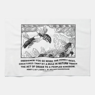 Paño De Cocina Enrique V Shakespeare de las abejas del trabajo de