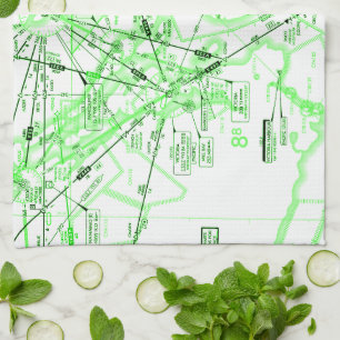Paño De Cocina Enrutar gráfico de baja altitud